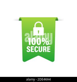 100 Secure grunge vector icône. Un insigne ou un bouton pour site web de commerce électronique. Stock Vector illustration. Illustration de Vecteur
