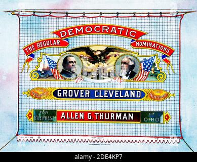 Les candidatures pour le président démocratique ordinaire, Grover Cleveland de New York imprimer ca. 1888 Banque D'Images
