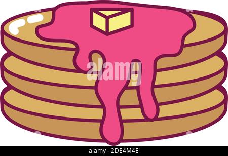 icône de crêpes sucrées sur fond blanc, style de ligne et de remplissage, illustration vectorielle Illustration de Vecteur