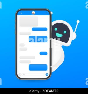 Icône robot. Motif bot. Concept de symbole Chatbot. Bot de service de support vocal. Support en ligne bot. Illustration vectorielle. Illustration de Vecteur