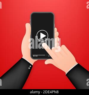 Smartphone vidéo, un design parfait pour toutes les applications. Diffusion vidéo en direct. Conception Web. Périphérique numérique. Illustration du stock vectoriel. Illustration de Vecteur