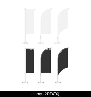 Présentoir drapeau de plage modèle vide maquette sur un gris. Illustration du stock vectoriel. Illustration de Vecteur