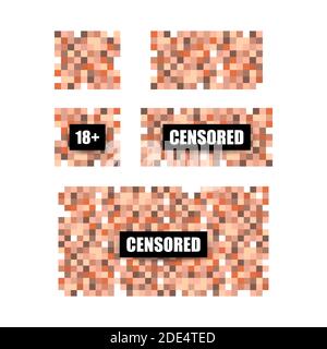 Signe de pixel censuré. Concept de barre censor noire. Illustration vectorielle Illustration de Vecteur