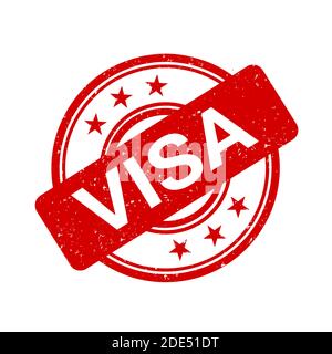 Visa - cachet en caoutchouc comme autorisation pour l'étranger de rester dans le pays étranger et à l'étranger. Autorisation de voyager et de visiter des pays et des États Banque D'Images