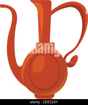 Icône de la théière turque. Dessin animé de l'icône de vecteur de pot de thé turc pour le web design isolé sur fond blanc Illustration de Vecteur
