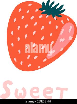 illustration vectorielle de la carte de vœux de la saint-valentin aux fraises Illustration de Vecteur