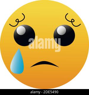Émoticône triste. Illustration vectorielle isolée sur fond blanc. Illustration de Vecteur