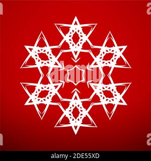 Résumé texture d'arrière-plan géométrique, motif de forme géométrique Mandala sur fond rouge. Élément décoratif pour le design. Répétition sans couture Illustration de Vecteur