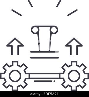 Générer une icône de produit, une illustration isolée linéaire, un vecteur de ligne mince, un symbole de conception Web, un symbole de concept de contour avec un contour modifiable sur du blanc Illustration de Vecteur