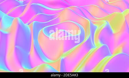 Film moderne holographique onde liquide rendu 3d de la lumière psychédélique Banque D'Images