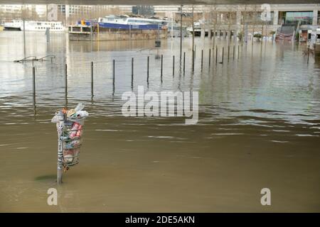 La Seine monte et atteint un niveau record. 26 janvier 2018. Banque D'Images