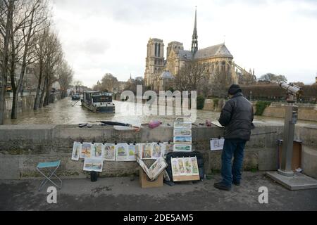 La Seine monte et atteint un niveau record. 26 janvier 2018. Banque D'Images