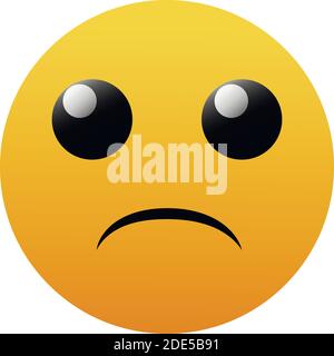 Icône triste face dans un style plat tendance isolé sur fond blanc. Symbole pour la conception de votre site Web, votre logo, votre application, votre interface utilisateur. Illustration vectorielle, EPS10. Isolé Illustration de Vecteur