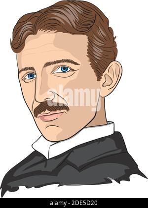 Portrait d'illustration vectoriel Nikola Tesla Illustration de Vecteur