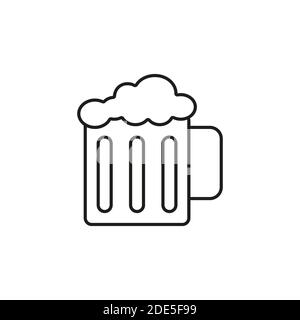 mug de bière icon élément de fast food icon pour le concept mobile et les applications web. La tasse fine de l'icône de bière peut être utilisée pour le Web et le mobile. Icône Premium activée Illustration de Vecteur