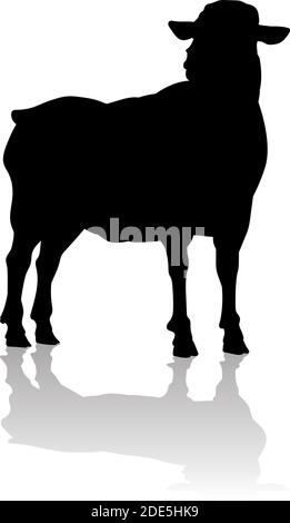 Des animaux d'élevage ovins, en Silhouette Illustration de Vecteur