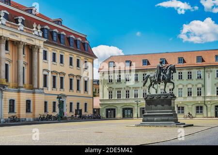 Place de la démocratie, Weimar, Thuringe, Allemagne, Europe Banque D'Images