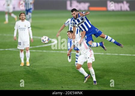 Luis Rioja d'Alaves et Lucas Vazquez du Real Madrid Pendant le championnat d'Espagne la Liga football match entre réel Madri / LM Banque D'Images