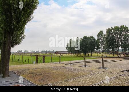 Auschwitz, Pologne - 30 juillet 2018 : restes de chambres à gaz au camp de concentration d'Auschwitz Birkenau, Pologne Banque D'Images