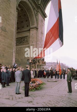 Jimmy carter et Giscard d'Estaing ont déposé une couronne à l'Arc de Truimph. CA. 5 janvier 1978 Banque D'Images