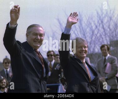 James Callaghan Premier ministre d'Angleterre et Jimmy carter ca. 10 mars 1977 Banque D'Images