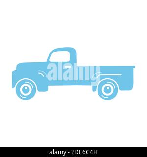 Pick-up Old Vintage Truck sur fond blanc Illustration de Vecteur