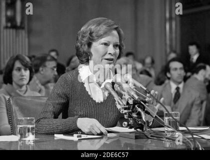 Rosalynn carter témoigne devant le sous-comité du Sénat ca. 7 février 1979 Banque D'Images