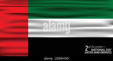 Illustration vectorielle de la journée nationale des Émirats arabes Unis le 2 décembre. Drapeau ondulant. Résumé Illustration de Vecteur
