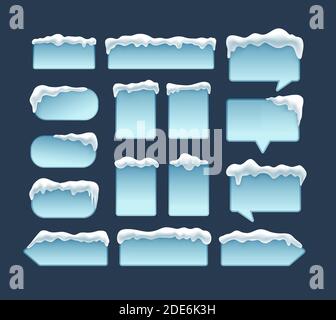 Cadres d'hiver avec cache-neige sur le dessus. Idéal pour les modèles hivernaux. Illustration vectorielle. Illustration de Vecteur
