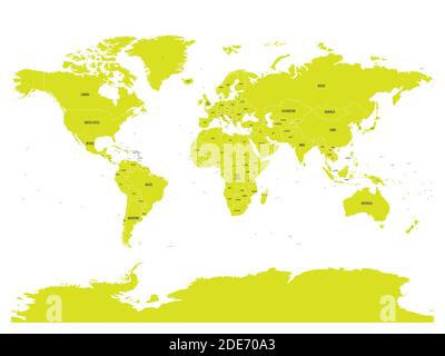 Carte politique du monde avec en vert. Illustration du vecteur EPS10. Illustration de Vecteur