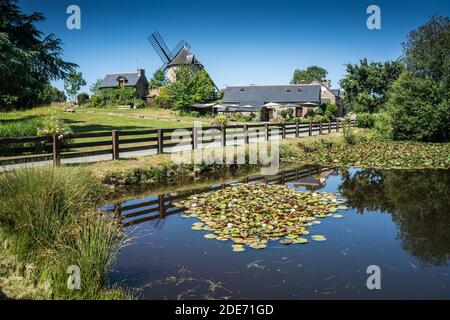 Moulin de Mont-Dol en Bretagne, France Banque D'Images