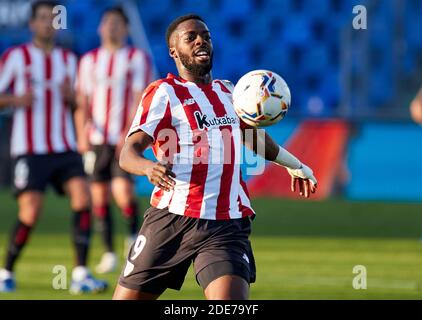 Le club sportif de Bilbao, Inaki Williams, en action lors du match de la Liga 11 entre Getafe CF et Athletic Club de Bilbao au stade Alfonso Perez.(score final : Getafe CF vs Athletic Club de 1-1) Banque D'Images