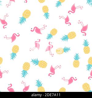 L'ananas et fruits Tropic Flamand Rose de fond transparente design. Illustration vecteur EPS10 Illustration de Vecteur