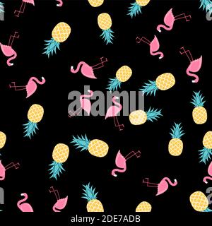 L'ananas et fruits Tropic Flamand Rose de fond transparente design. Illustration vecteur EPS10 Illustration de Vecteur