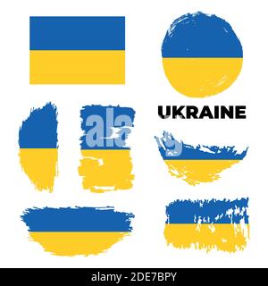 Grunge Ukraine drapeaux ensemble. Illustration du stock vectoriel Illustration de Vecteur