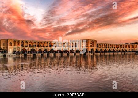 Pont de Khaju à Ispahan, Iran Banque D'Images