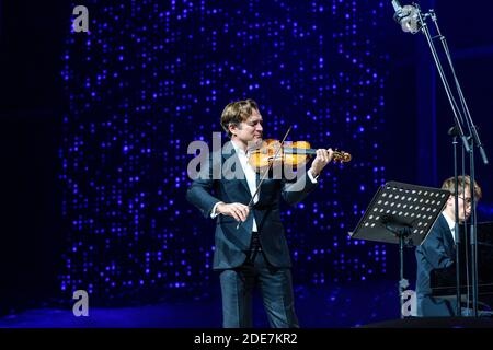 Le violon français Renaud Capucon se produit sur scène du théâtre Al Maraya, à Al Ula, Arabie Saoudite, le 4 janvier 2019, dans le cadre du festival « Winter at Tantora ». Photo par Ammar Abd Rabbo/ABACAPRESS.COM Banque D'Images