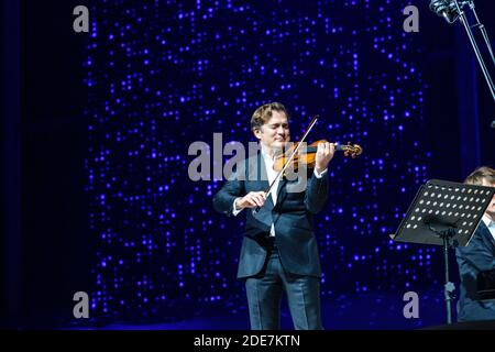 Le violon français Renaud Capucon se produit sur scène du théâtre Al Maraya, à Al Ula, Arabie Saoudite, le 4 janvier 2019, dans le cadre du festival « Winter at Tantora ». Photo par Ammar Abd Rabbo/ABACAPRESS.COM Banque D'Images