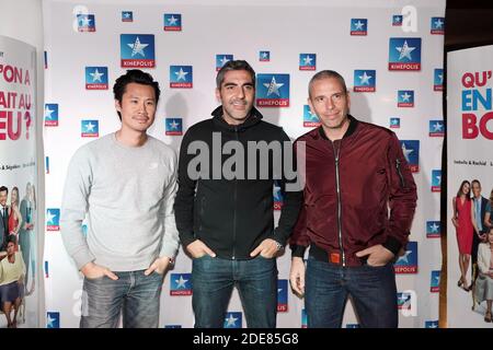 Frédéric Chau, Medi Sadoun, Ary Abittan à la première de Qu'est-ce Qu'on A encore fait au bon Dieu tenue au Kinepolis à Lille, France, le 16 janvier 2019. Photo de Sylvain Lefevre/ABACAPRESS.COM Banque D'Images