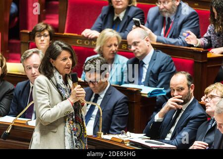 Agnes Buzyn, ministre de la solidarité et de la Santé publique, lors de l'heure des questions au Palais Bourbon, siège de l'Assemblée nationale française, à Paris, France, le 16 janvier 2019. Photo de Daniel Derajinski/ABACAPRESS.COM Banque D'Images