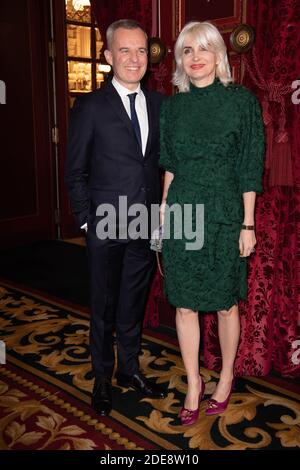 Ministre de la transition écologique et solidaire François de Rugy avec sa femme Severine Servat de Rugy participe au lancement du premier concours international d'itinéraires pour les femmes chefs d'orchestre MAWOMA au Grand Hôtel le 24 janvier 2019 à Paris, France. Photo de David Niviere/ABACAPRESS.COM Banque D'Images