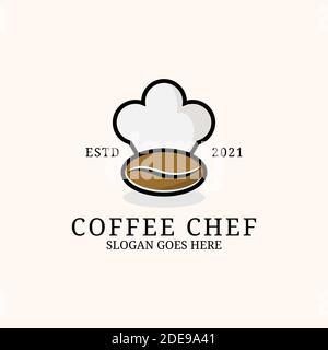 Café chef logo design inspiration, bon pour les affaires de la nourriture et de boissons logo modèle de marque Illustration de Vecteur