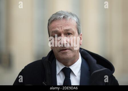 Philippe Vigier, président du groupe parlementaire libertés et Territoires à l'Assemblée nationale française, quitte l'Elysée à Paris le 6 février 2019, après une rencontre avec le président français. Photo par Eliot Blondt/ABACAPRESS.COM Banque D'Images