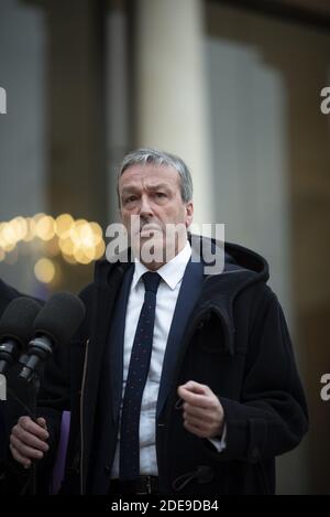 Philippe Vigier, président du groupe parlementaire libertés et Territoires à l'Assemblée nationale française, quitte l'Elysée à Paris le 6 février 2019, après une rencontre avec le président français. Photo par Eliot Blondt/ABACAPRESS.COM Banque D'Images