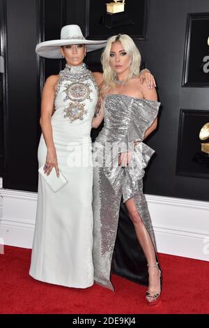 Jennifer Lopez et Lady Gaga assistent aux 61e GRAMMY Awards annuels au Staples Center le 10 février 2019 à Los Angeles, Californie, États-Unis. Photo de Lionel Hahn/ABACAPRESS.COM Banque D'Images