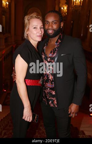 Emmanuelle Bercot et son compagnon Djibril Pavade lors de la soirée paratour le Bal de la Saint Valentin a l'Hôtel de ville de Paris, France, le 14 fevrier 2019. Photo de Jerome Domine/ABACAPRESS.COM Banque D'Images