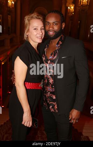 Emmanuelle Bercot et son compagnon Djibril Pavade lors de la soirée paratour le Bal de la Saint Valentin a l'Hôtel de ville de Paris, France, le 14 fevrier 2019. Photo de Jerome Domine/ABACAPRESS.COM Banque D'Images