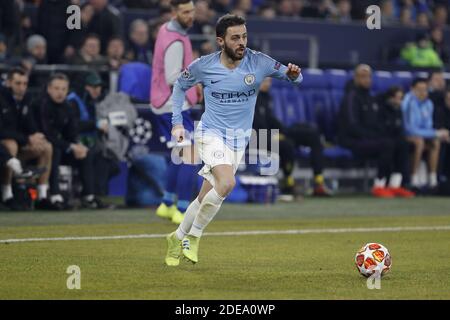 Bernardo Silva de Manchester City lors du 1/8 du match de football final (première jambe) de la Ligue des champions, Schalke 04 contre Manchester City à Gelsenkirchen, Allemagne, le 20 février 2019. Manchester City a gagné 3-2 photo par Henri Szwarc/ABACAPRESS.COM Banque D'Images