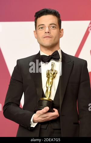 Rami Malek, lauréat du prix du meilleur acteur pour 'Bohemian Rhapsody', pose dans la salle de presse lors de la 91e cérémonie annuelle des Academy Awards à Hollywood et Highland le 24 février 2019 à Los Angeles, CA, Etats-Unis. Photo de Lionel Hahn/ABACAPRESS.COM Banque D'Images