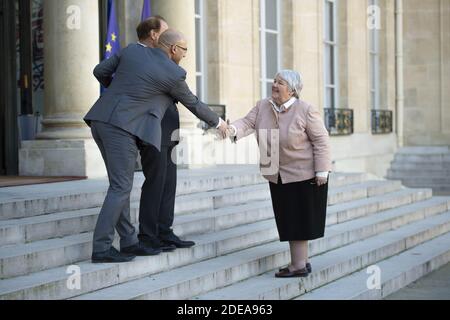 Ministre française de la cohésion territoriale et des relations avec les communautés territoriales Jacqueline Gourault au Palais de l'Elysée à Paris, France, le 26 février 2019. Photo par Eliot Blondt/ABACAPRESS.COM Banque D'Images